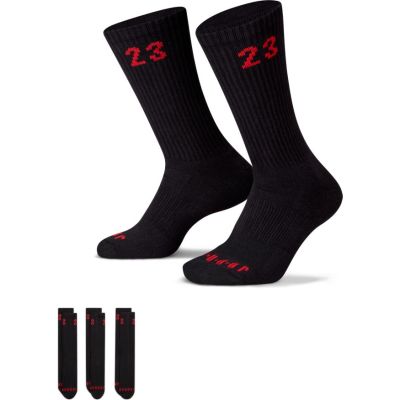 Jordan Essentials 3 Pack Crew Black/Red Socks - Svart - Sokker