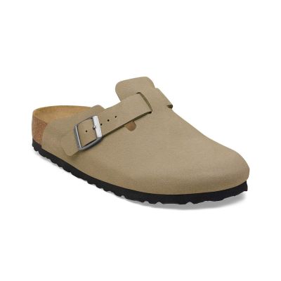 Birkenstock Boston TEX Birko-Flor Narrow Fit Faded Khaki - Brun - Sandaler Birkenstock Boston TEX Birko-Flor Narrow Fit Faded Khaki - Brun - Sandaler