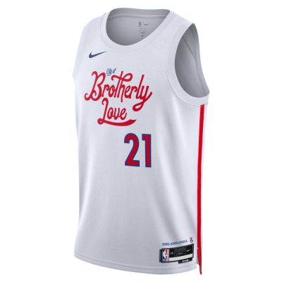 Nike NBA Dri-FIT Joel Embiid Philadelphia 76ers City Edition 2022 Swingman Jersey - Hvit - Jersey