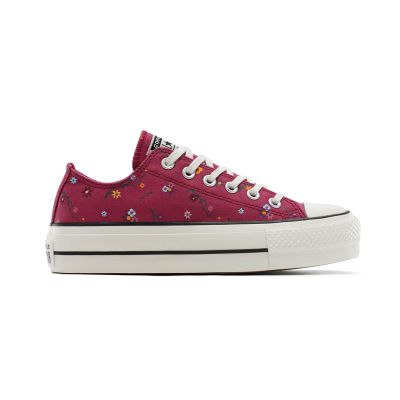 Converse Chuck Taylor All Star Lift Platform Floral Patchwork - rød - Joggesko Converse Chuck Taylor All Star Lift Platform Floral Patchwork - rød - Joggesko