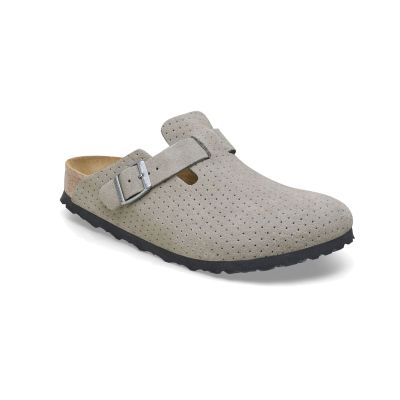 Birkenstock Boston BS Suede Embossed Regular Fit Grey - Grå - Sandaler Birkenstock Boston BS Suede Embossed Regular Fit Grey - Grå - Sandaler