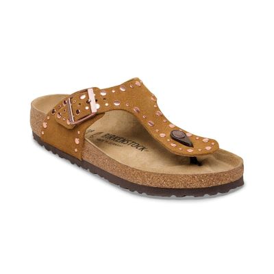 Birkenstock Gizeh Rivets Suede Leather Regular Fit Mink - Brun - Sandaler Birkenstock Gizeh Rivets Suede Leather Regular Fit Mink - Brun - Sandaler