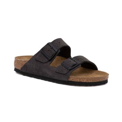 Birkenstock Arizona BS Velvet Grey Narrow Fit - Grå - Sandaler Birkenstock Arizona BS Velvet Grey Narrow Fit - Grå - Sandaler