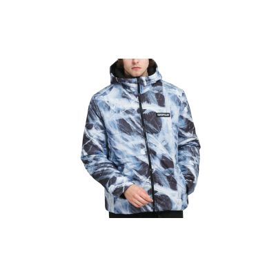 Caterpillar Allover Print Outdoor Jacket Blue L - Blå - Jakke