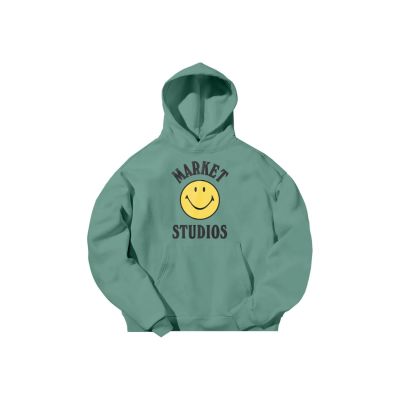 MARKET Smiley Mood Hoodie Green - Grønn - Hettegenser MARKET Smiley Mood Hoodie Green - Grønn - Hettegenser