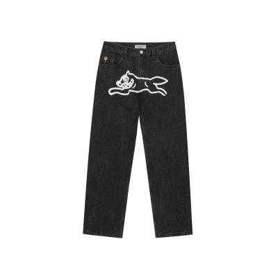ICECREAM Spray Paint Running Dog Double Scoop Denim Pants - Svart - Bukser ICECREAM Spray Paint Running Dog Double Scoop Denim Pants - Svart - Bukser