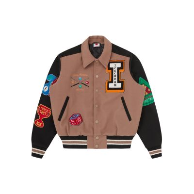 ICECREAM Trick Shot Collared Varsity Jacket - Brun - Jakke ICECREAM Trick Shot Collared Varsity Jacket - Brun - Jakke