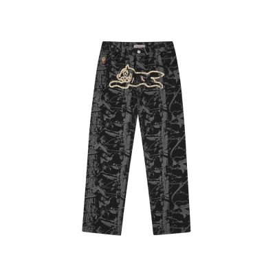 ICECREAM Tree Camo Double Scoop Denim Pants - Svart - Bukser ICECREAM Tree Camo Double Scoop Denim Pants - Svart - Bukser