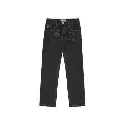 ICECREAM Applique Running Dog Double Scoop Denim Pants Black - Svart - Bukser ICECREAM Applique Running Dog Double Scoop Denim Pants Black - Svart - Bukser
