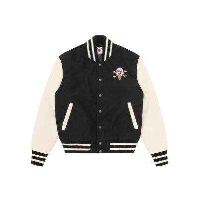 ICECREAM Cones & Bones Varsity Jacket - Svart - Jakke ICECREAM Cones & Bones Varsity Jacket - Svart - Jakke