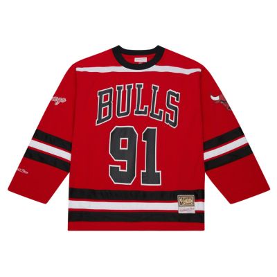 Mitchell & Ness NBA Maxxed Out Fashion Bulls Dennis Rodman Hockey Jersey - rød - Jersey