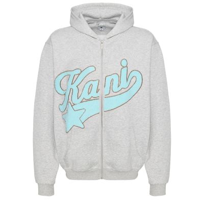 Kani Star Logo Os Full Zip Hoodie Grey Melange - Grå - Hettegenser