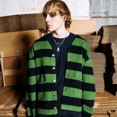 Pleasures Typo Cardigan Green - Grønn - Hettegenser