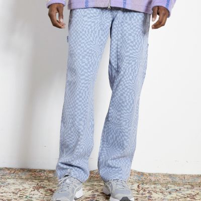 Pleasures Washy Double Knee Work Pants Blue - Blå - Bukser