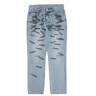 Pleasures Plop 5 Pocket Denim Washed Blue - Blå - Bukser