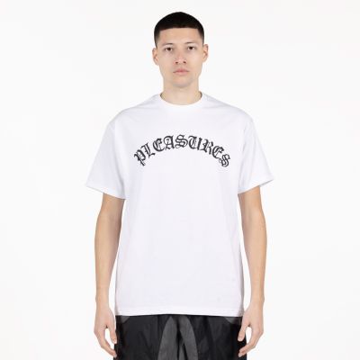 Pleasures Old E Logo Tee White - Hvit - Kortermet T-skjorte