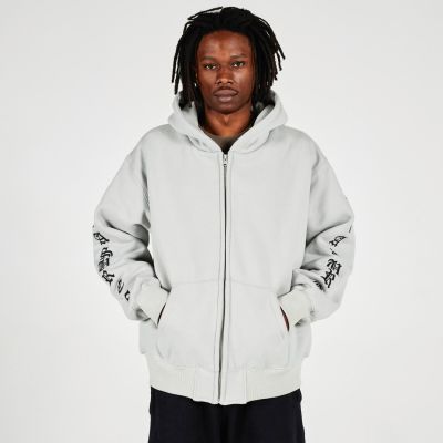 Pleasures OE Zip Up Hoodie Grey - Grå - Hettegenser