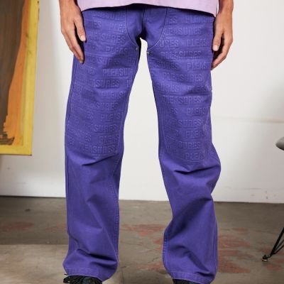Pleasures Impact Double Knee Pants Purple - Lilla - Bukser