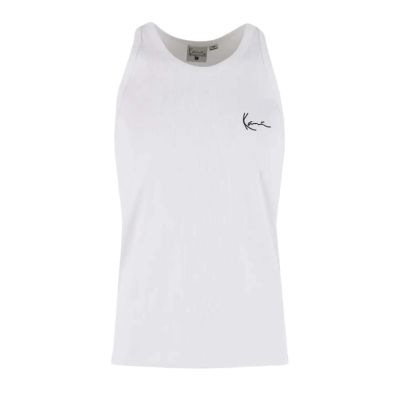 Karl Kani Signature Rib Tank Top White - Hvit - T skjorte Karl Kani Signature Rib Tank Top White - Hvit - T skjorte