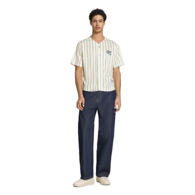 Karl Kani Cursive Varsity Pinstripe Cropped Baseball Jersey - Hvit - Jersey Karl Kani Cursive Varsity Pinstripe Cropped Baseball Jersey - Hvit - Jersey