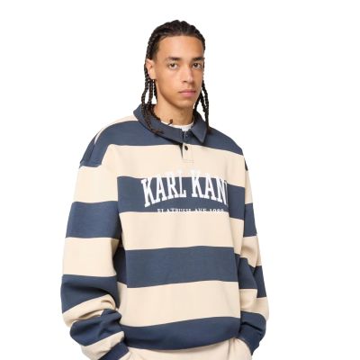 Karl Kani Heritage Stripe Oversized Rugby Shirt Blue - Blå - Hettegenser Karl Kani Heritage Stripe Oversized Rugby Shirt Blue - Blå - Hettegenser