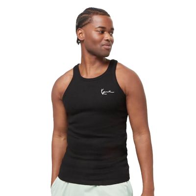 Karl Kani Chest Signature Essential Waffle Tanktop Black - Svart - T skjorte Karl Kani Chest Signature Essential Waffle Tanktop Black - Svart - T skjorte