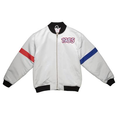 Mitchell & Ness All Star Heavyweight Satin Jacket Silver - Grå - Jakke