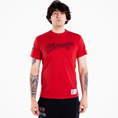 Mitchell & Ness Champ City S/S Chicago Bulls Tee - rød - Kortermet T-skjorte