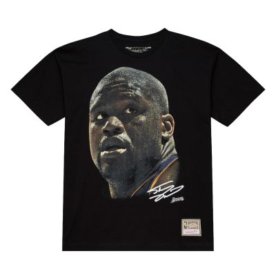 Mitchell & Ness NBA Real Lakers Shaquille O'neal Big Face Tee - Svart - Kortermet T-skjorte